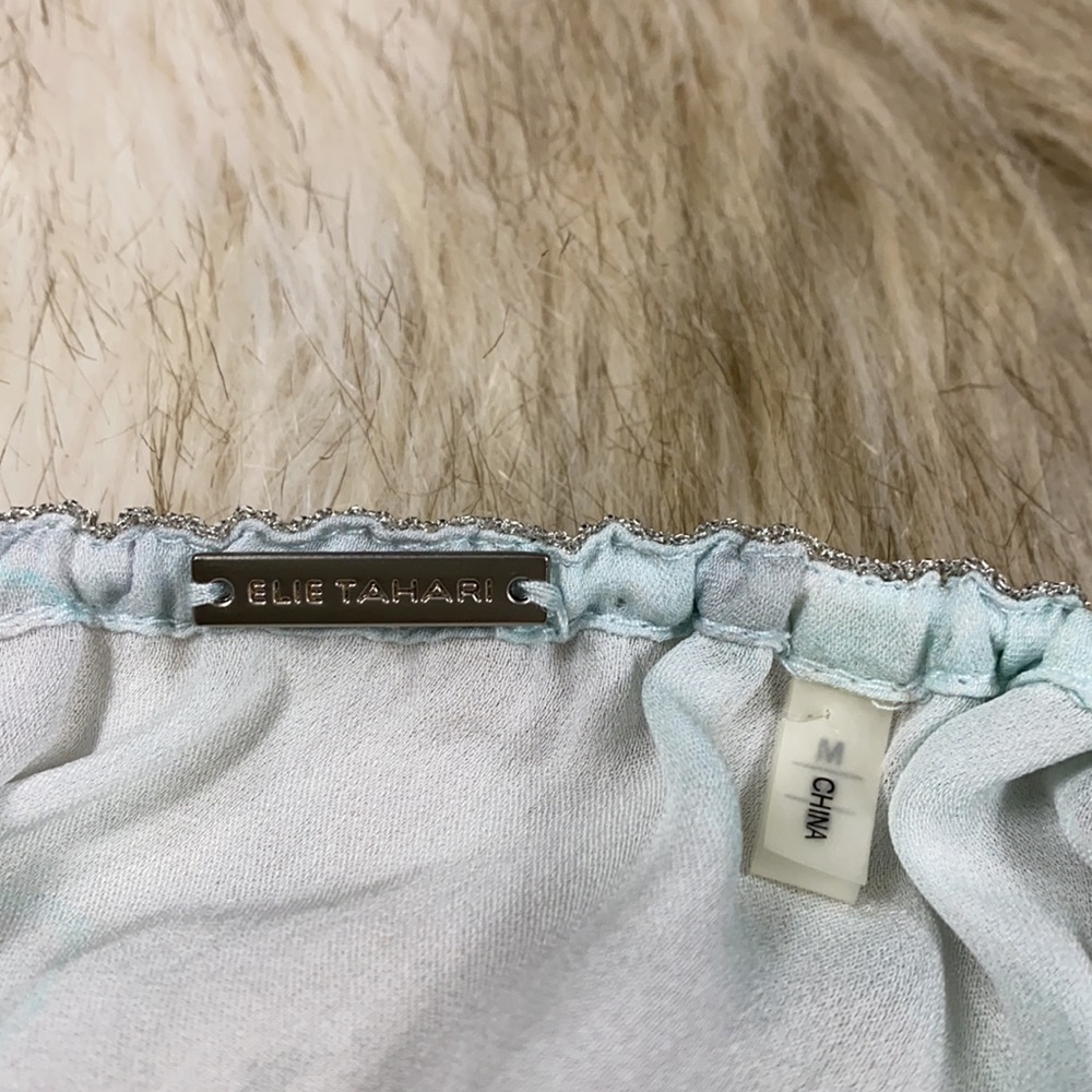 Elie Tahari Silk Floral Tye-Dye Blouse, Medium - Picture 10 of 17